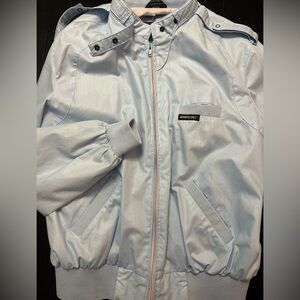 Members Only Pale Blue Zip-Up Bomber Jacket